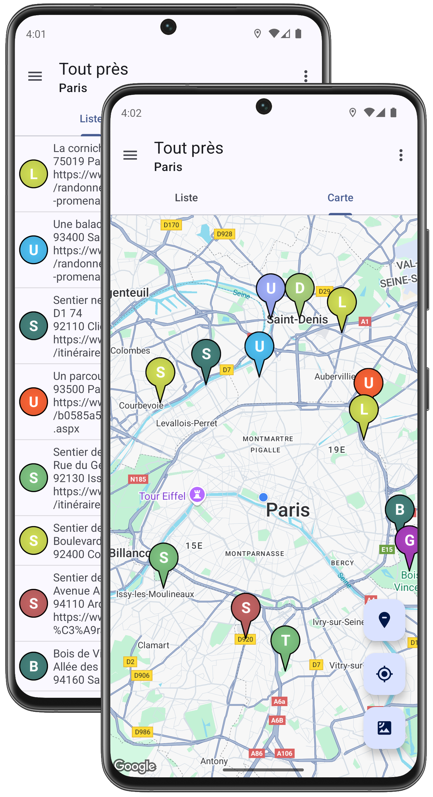 Routes de randonnée