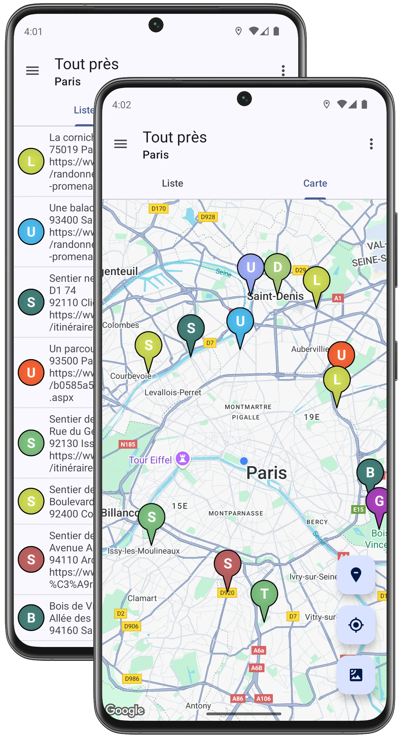 Routes de randonnée