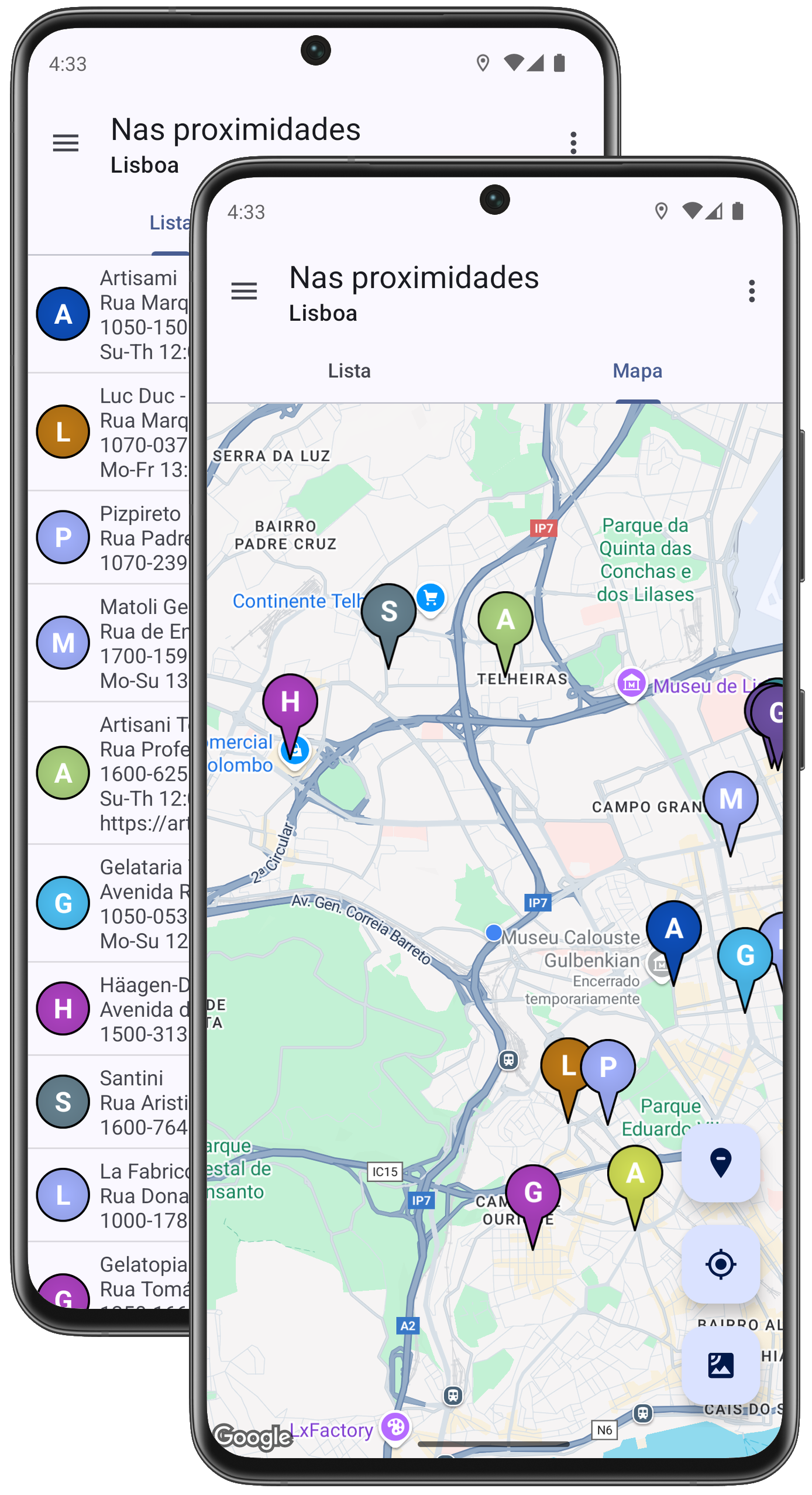 Localizador de sorveteria