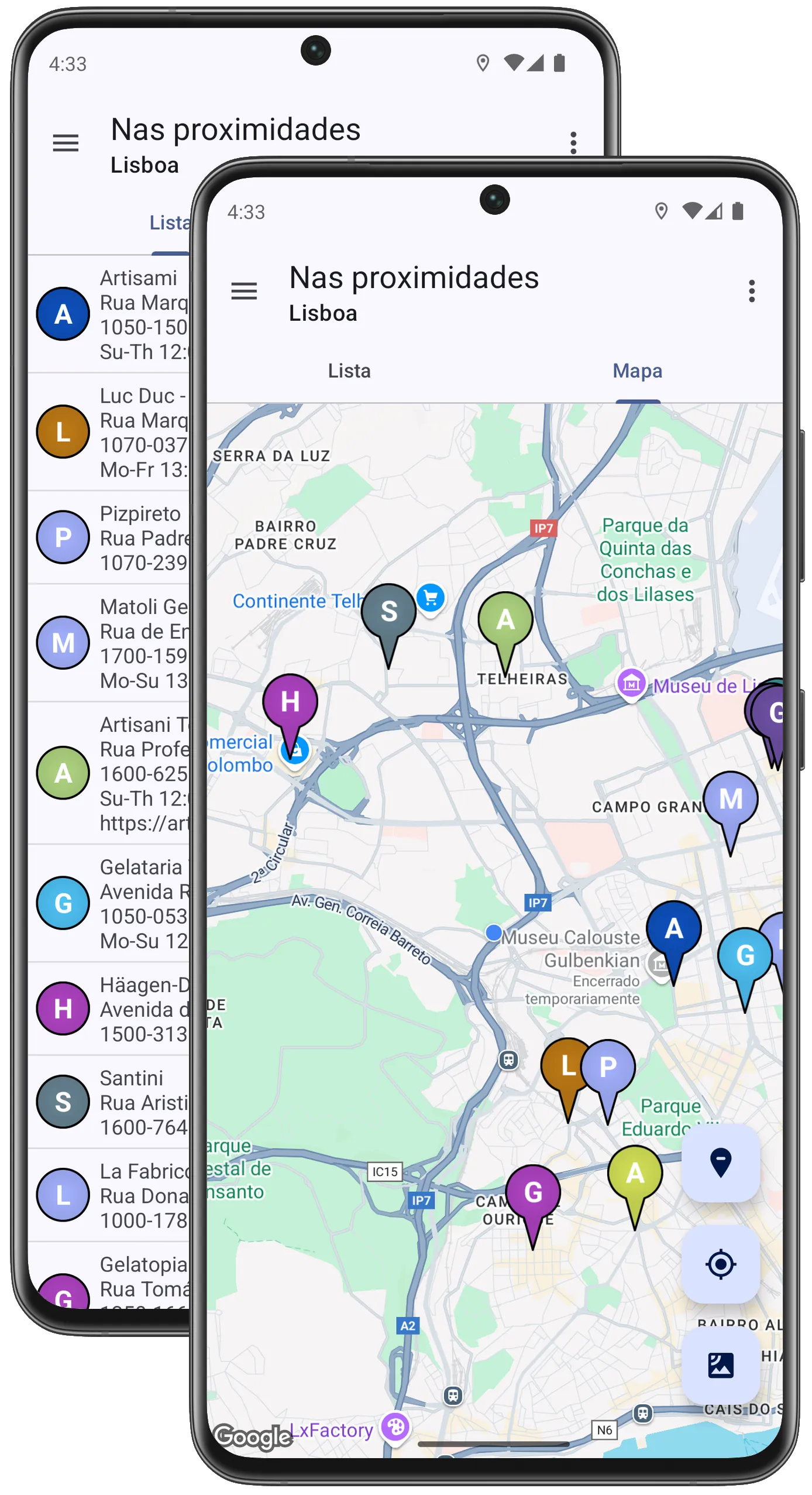 Localizador de sorveteria