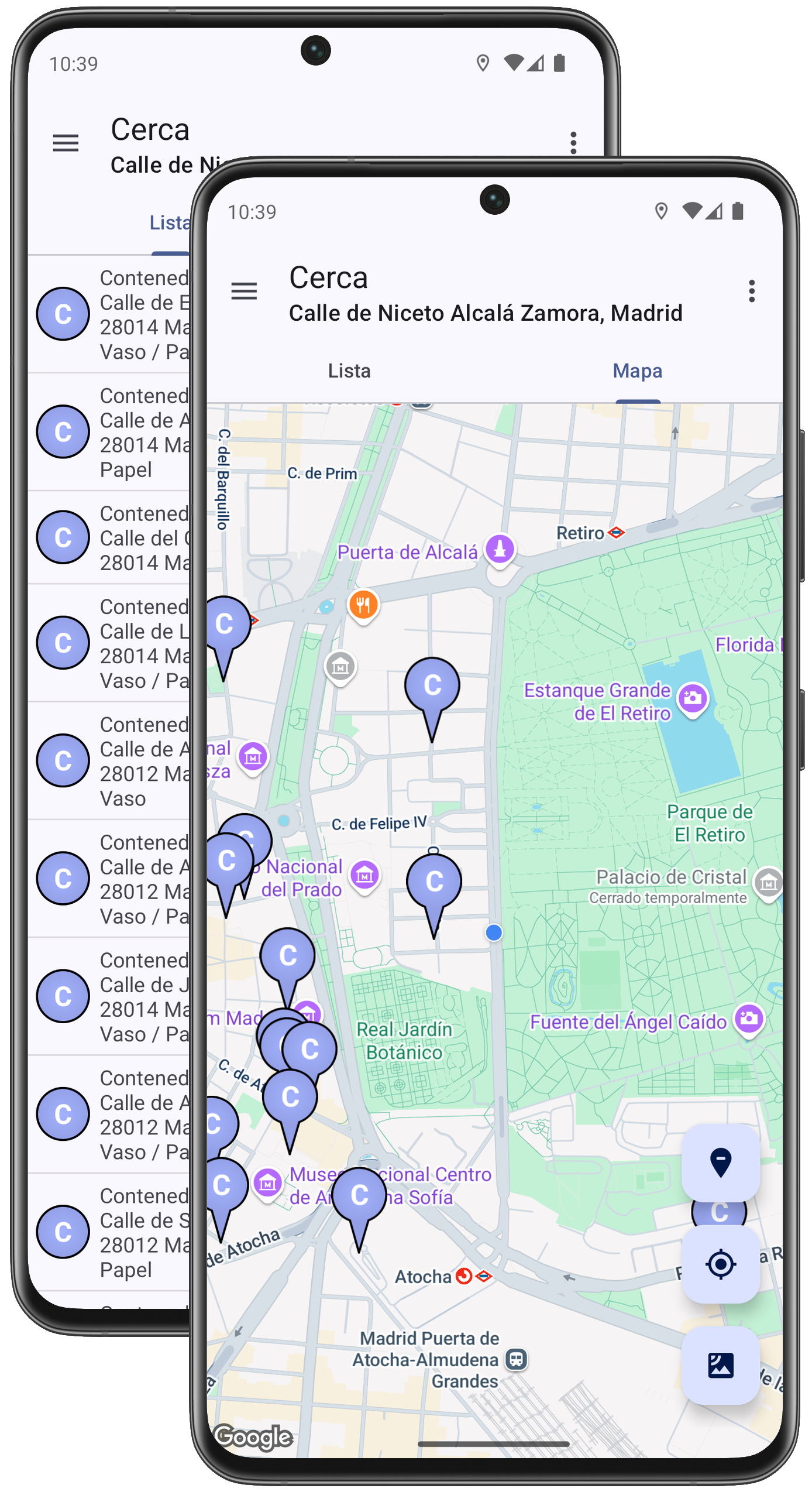 Localizador de reciclaje