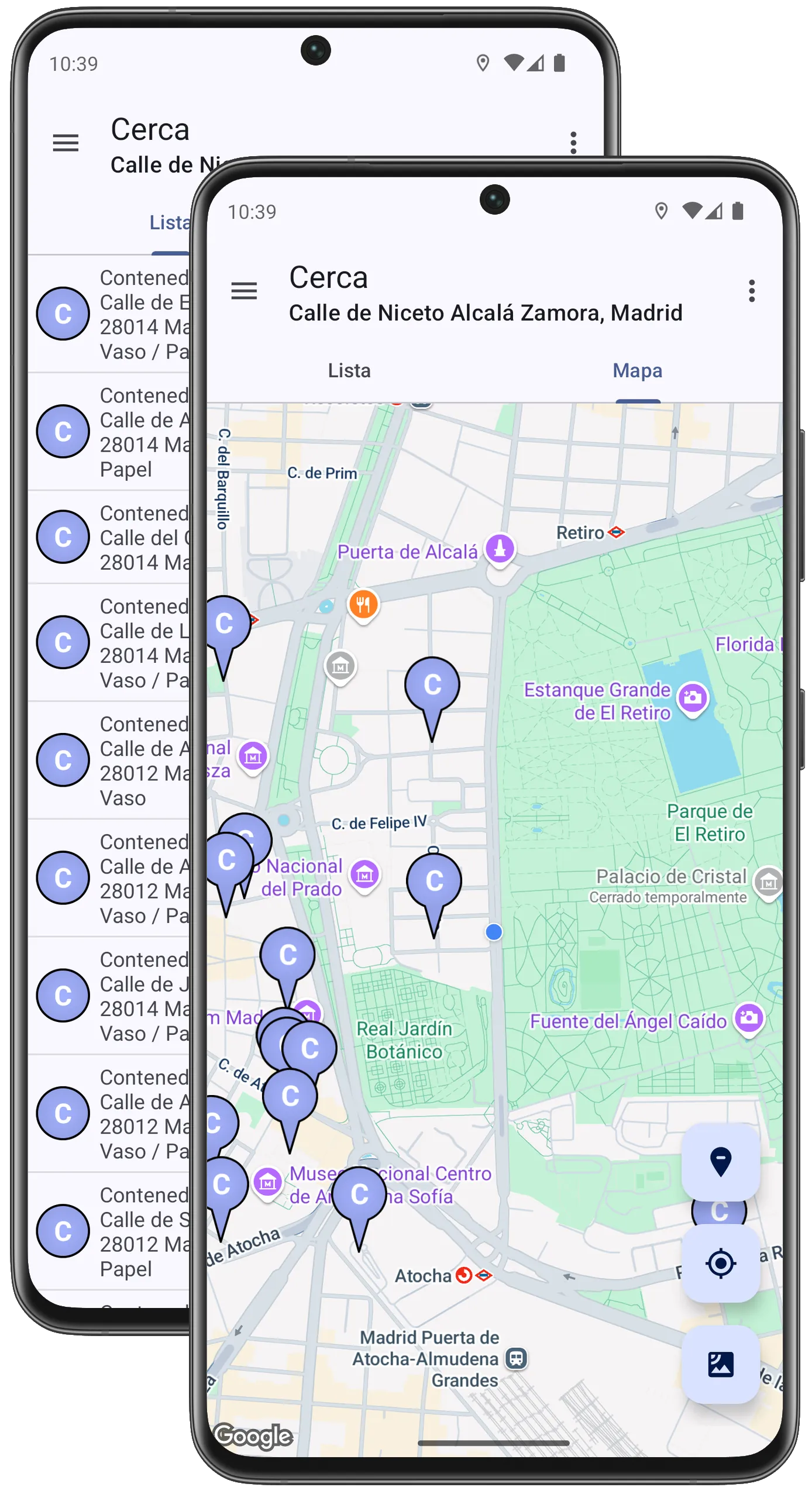 Localizador de reciclaje