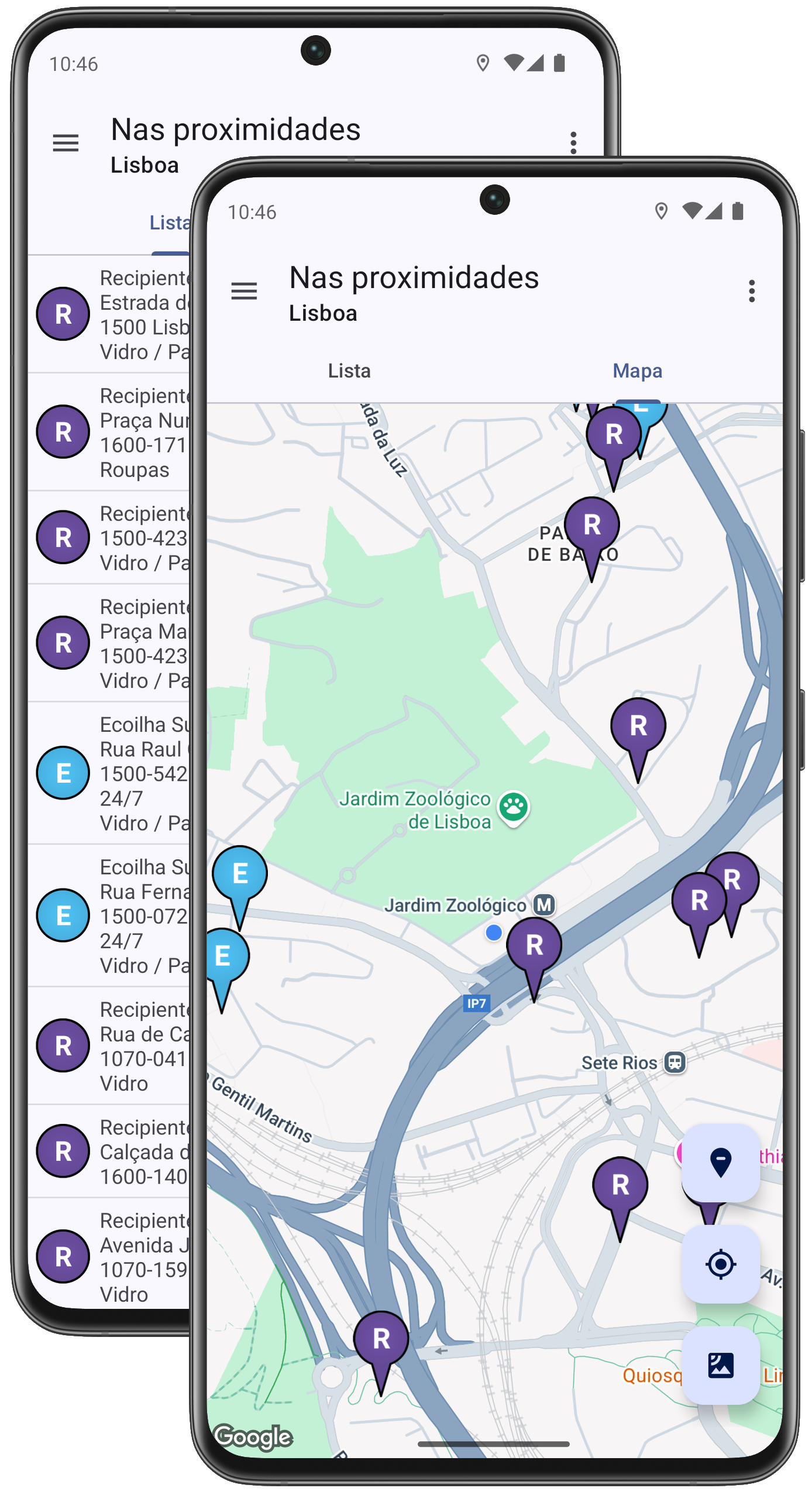 Localizador de reciclagem